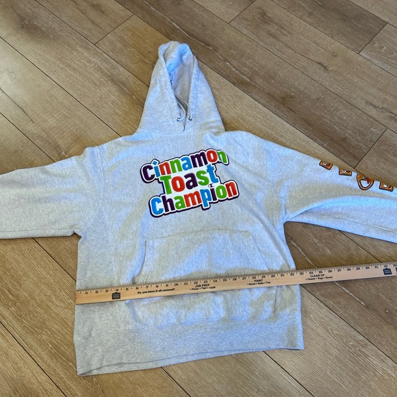 Champion x Cinnamon Toast Crunch Reverse Weave Hoodie - Grey - Size Large - Picture 6 of 6